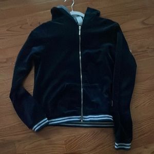 Navy Velour zip up